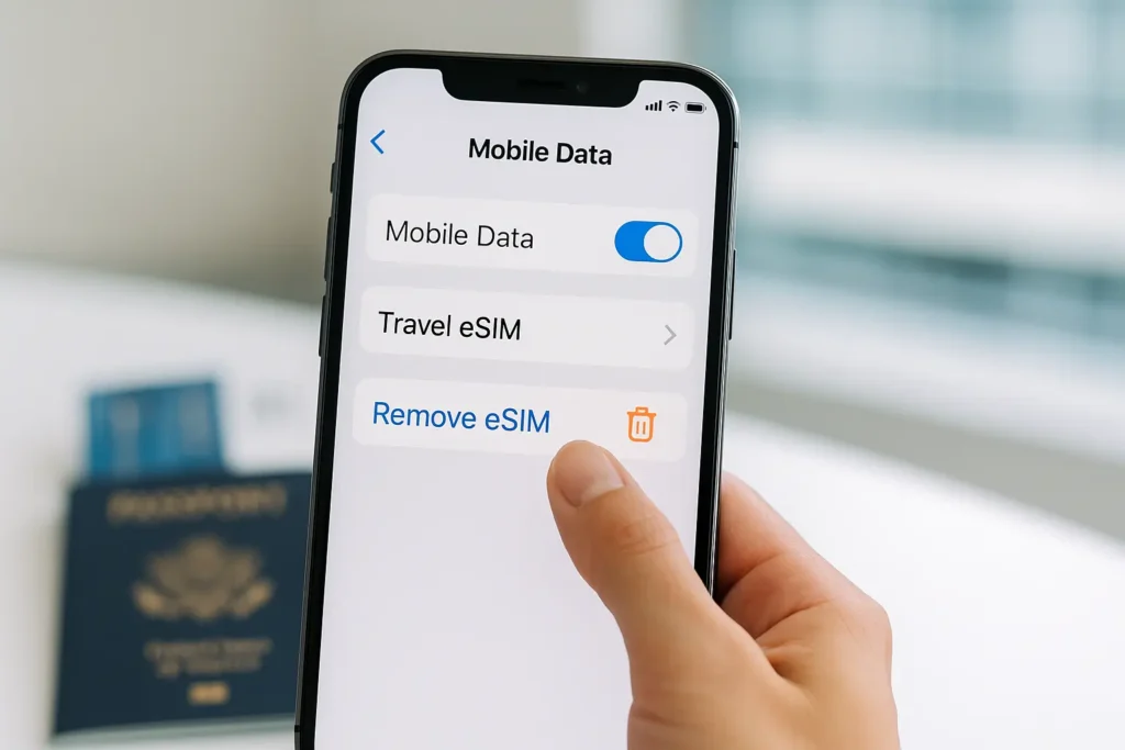 how to remove delete esim after trip
