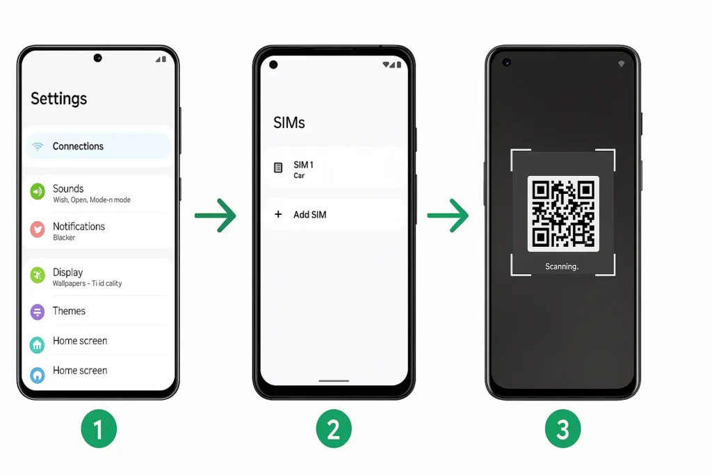 how to setup esim android
